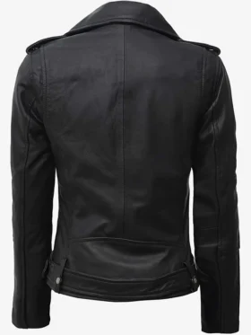 Buy Fashion Asymmetrical Black Biker Real Leather Jacket For Him And Her