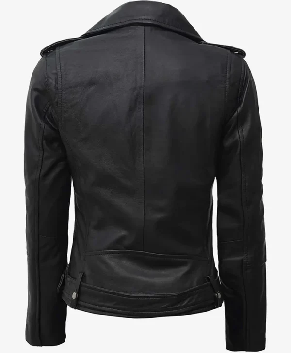 Buy Fashion Asymmetrical Black Biker Real Leather Jacket For Him And Her