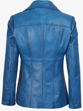 Buy Katie Blue Leather 3 4 Length Car Coat For Him And Her