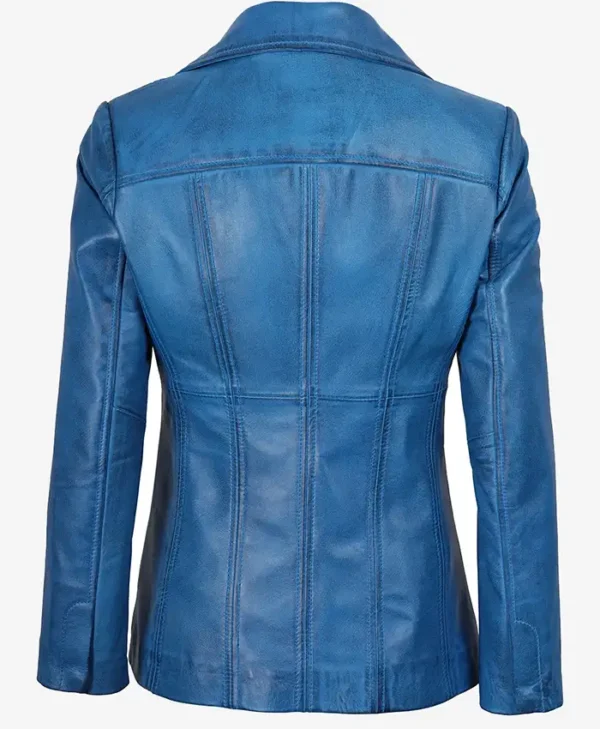 Buy Katie Blue Leather 3 4 Length Car Coat For Him And Her