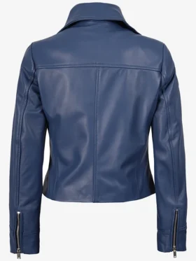 Buy Ninfa Fashion Blue Biker Leather Jacket For Him And Her