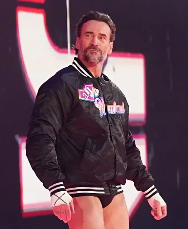 CM Punk Wrestlepalooza 2025 AJ’s Husband Black Jacket For men