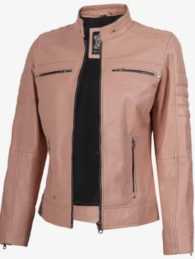 Cafe Racer Austin Pink Real Leather Jacket