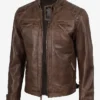 Cafe Racer Chocolate Brown Leather Jacket