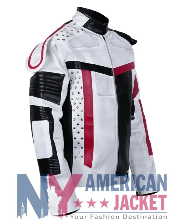 Carlos Descendants 3 Costume White Red Leather Jacket