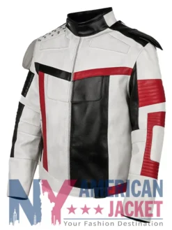 Carlos Descendants 3 White Leather Costume Red Jacket