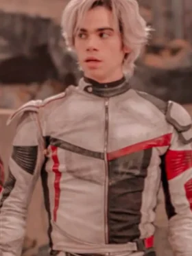 Carlos Descendants 3 White Red Leather Costume Jacket