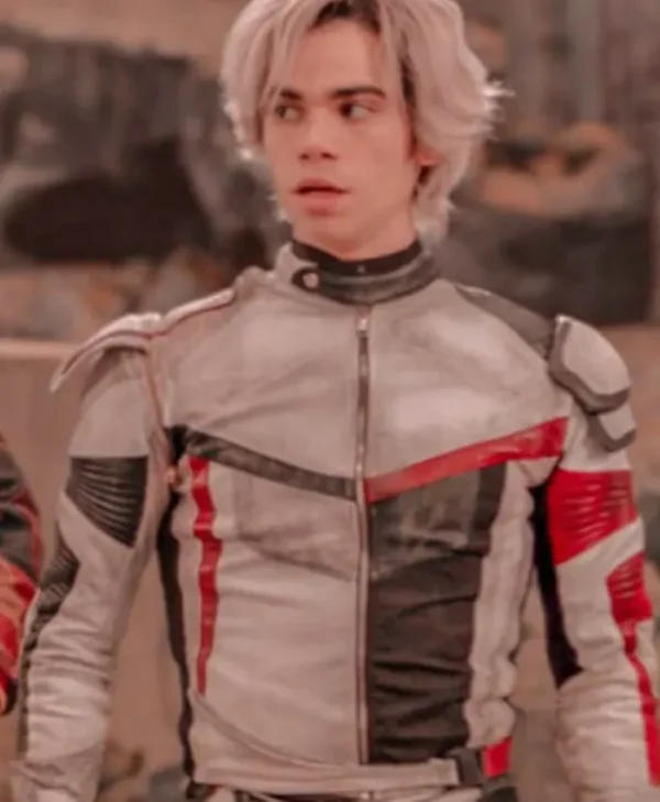 Carlos Descendants 3 White Red Leather Costume Jacket
