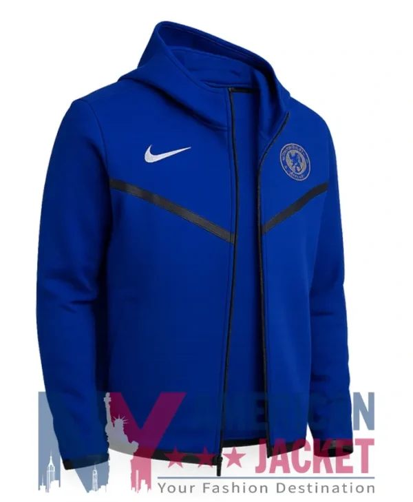 Chelsea Tech Hoodie Blue Zip-Up