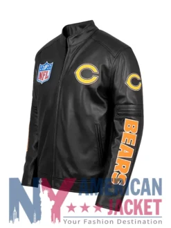 Chicago Bears Black Leather Elias Jacket