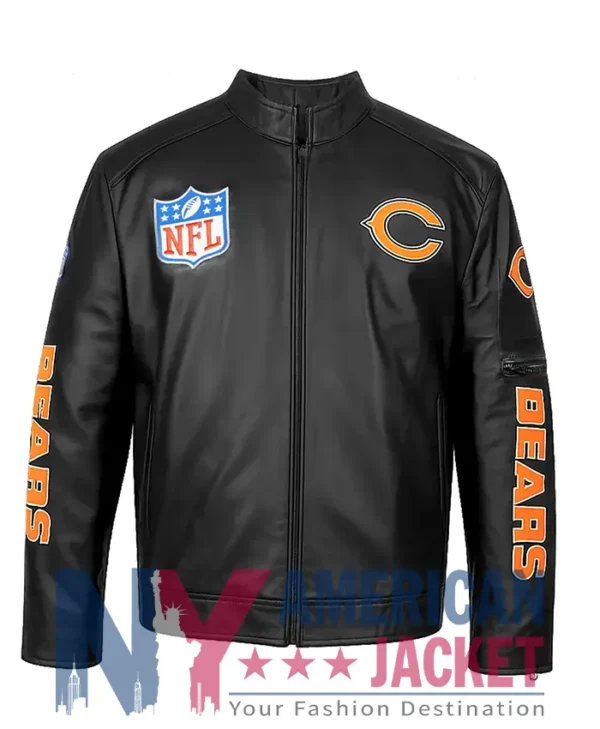 Chicago Bears Leather Elias Black Jacket