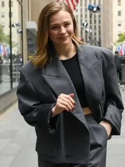 Chloe Grace Moretz NBC Studio NYC 2025 Oversized Grey Blazer