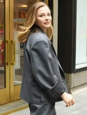 Chloe Grace Moretz NBC Studio NYC 2025 Oversized Grey Blazer For Sale