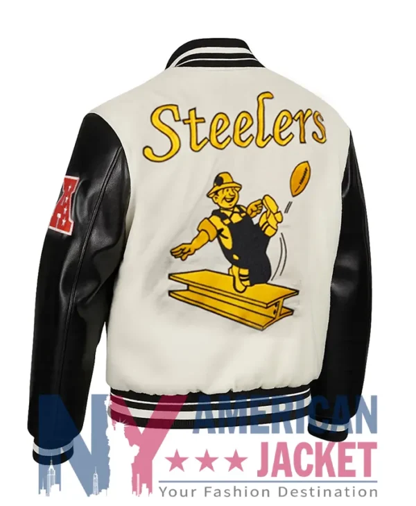 Classic Rib Retro Pittsburgh Steelers Varsity Jacket