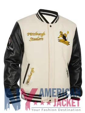 Classic Rib Retro Pittsburgh Steelers Wool Varsity Jacket