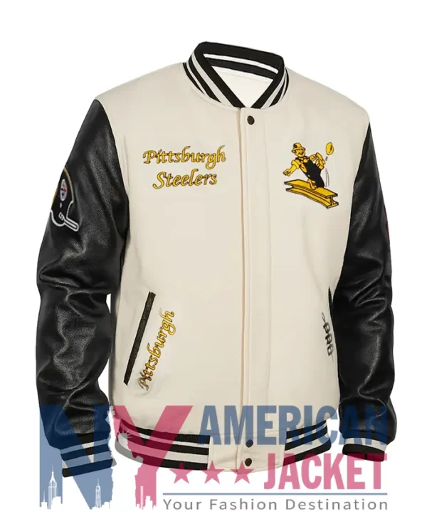 Classic Rib Retro Pittsburgh Steelers Wool Varsity Jacket