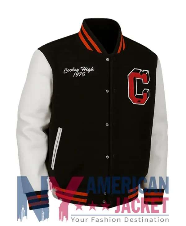 Cooley High Black And OFF-White Varsity Letterman Jacket