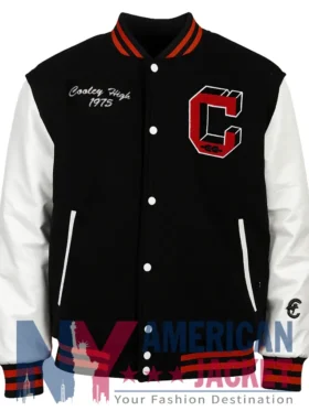 Cooley High Letterman Black And OFF-White Varsity Jacket