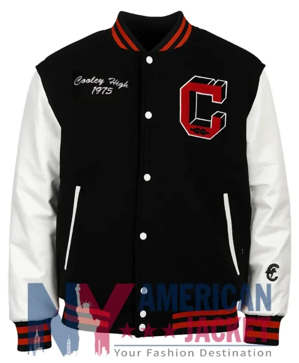 Cooley High Letterman Black And OFF-White Varsity Jacket