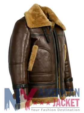 Corwin Brown Shearling Aviator Leather Jacket