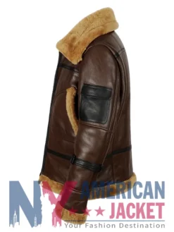 Corwin Brown Shearling Leather Aviator Jacket