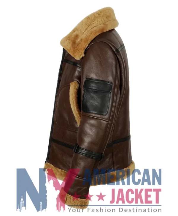 Corwin Brown Shearling Leather Aviator Jacket