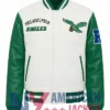 Cream Philadelphia Eagles Varsity Retro Jacket