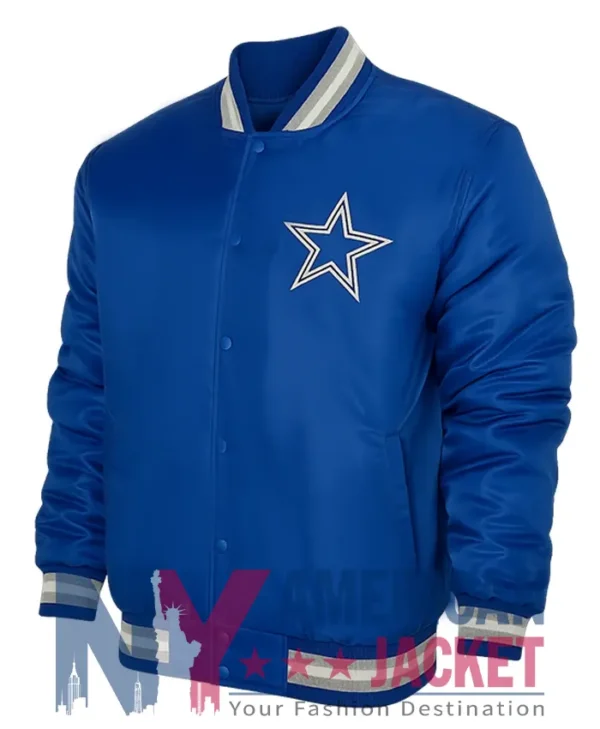 Dallas Cowboys Double Down Royal Satin Jacket