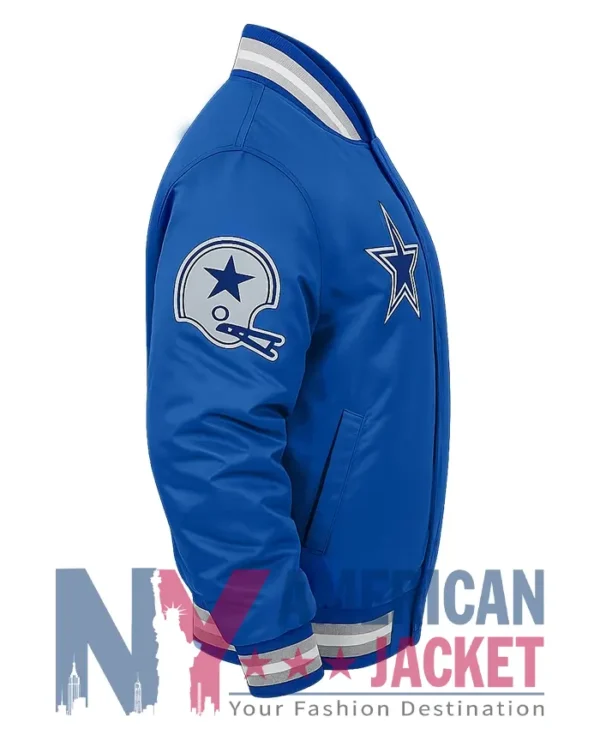 Dallas Cowboys Double Royal Satin Down Jacket