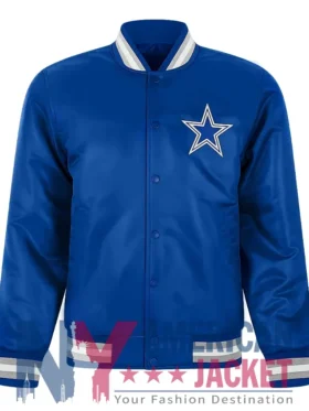 Dallas Cowboys Royal Satin Double Down Jacket