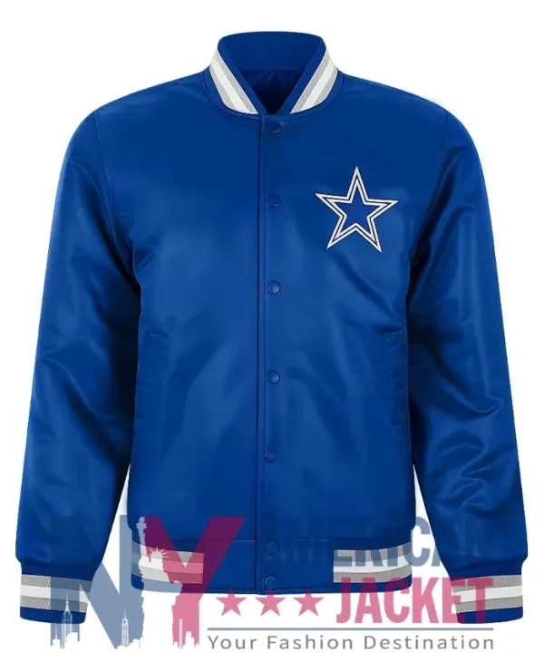 Dallas Cowboys Royal Satin Double Down Jacket