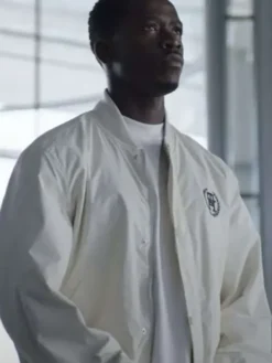 Damson Idris F1 2025 Bomber White Jacket