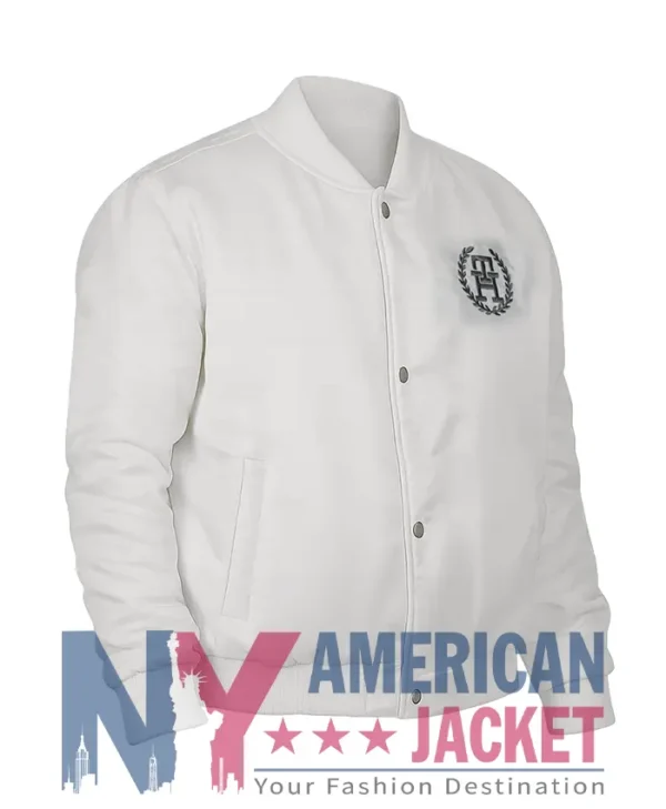 Damson Idris F1 White Bomber Jacket 2025