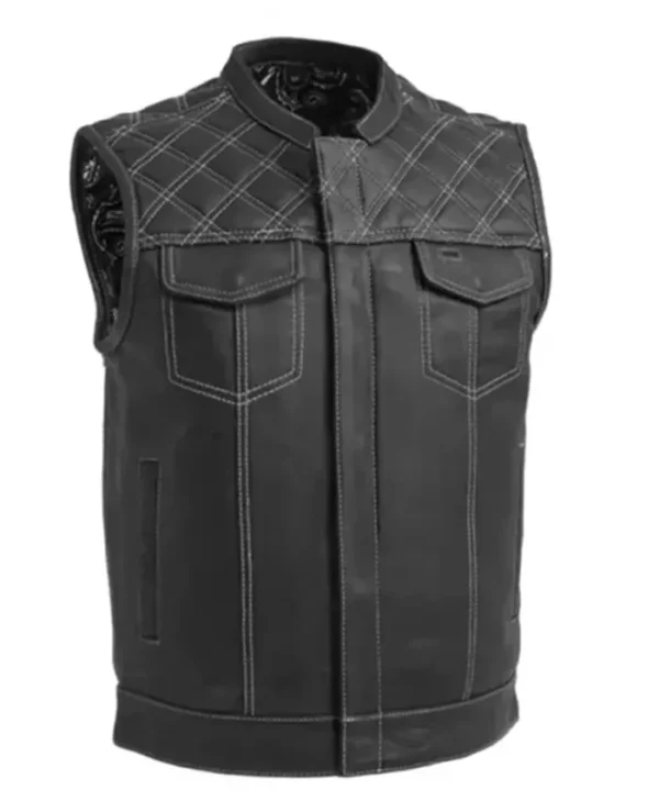 Downside Black Leather Vest