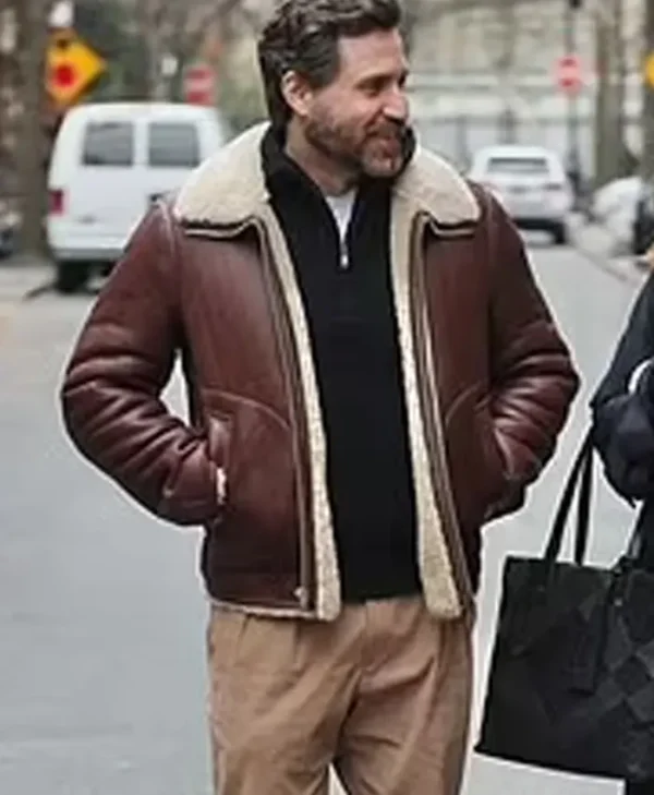 Dr. Death S02 Edgar Ramirez Brown Shearling Jacket