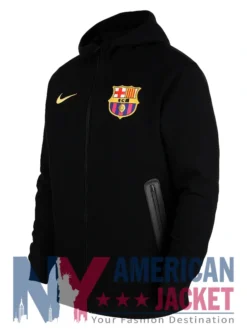 Fc Barcelona Fleece Tech Black Jacket