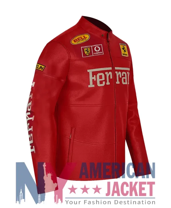 Racing Ferrari Red Motorcycle Leather Jacket