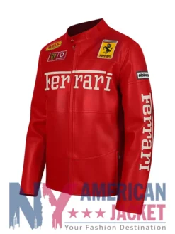Ferrari Motorcycle Red Racing Leather Jacket