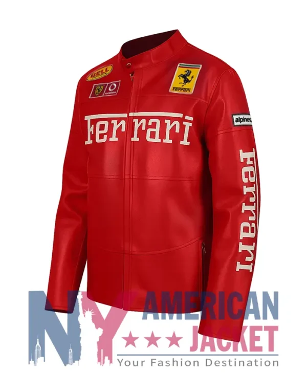 Ferrari Motorcycle Red Racing Leather Jacket