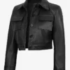 Freddie Harrington Cropped Black Leather Jacket