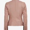 Get Cafe Racer Light Pink Biker Style Leather Jacket For Sale