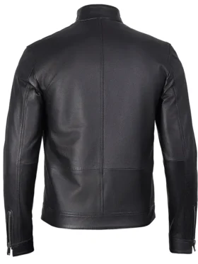 Get Cafe Racer Premium Black Leather Jacket For Sale