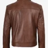 Get Classic Harrington Cognac Brown Real Leather Jacket For Sale