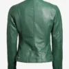 Get Dodge Cafe Racer Green Leather Jacket For Sale