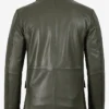 Get Mens Dark Green Real Leather Blazer For Sale