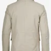 Get Mens Off White Real Leather Blazer For Sale