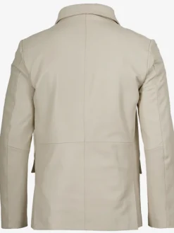 Get Mens Off White Real Leather Blazer For Sale