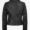Get Womens Fashion Black Leather Biker Jacket For Sale