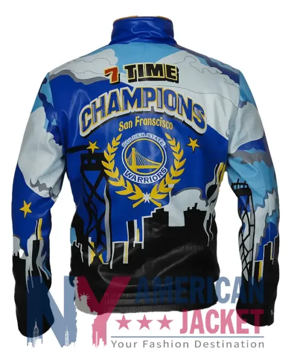 Golden Championship State Leather Warriors Leather Jacket