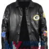 Green Bay Packers Black Jeff Hamilton Leather Jacket